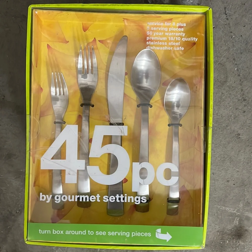 Gourmet Settings Carry On 25 pc Stainless Steel Flatware set for 4 plus Hostess